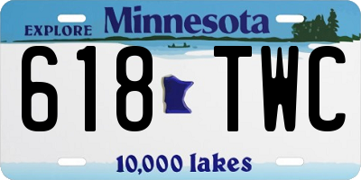 MN license plate 618TWC