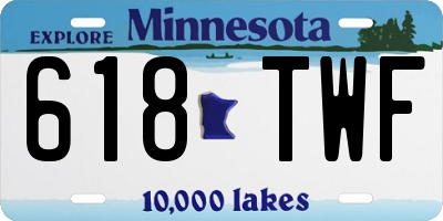 MN license plate 618TWF