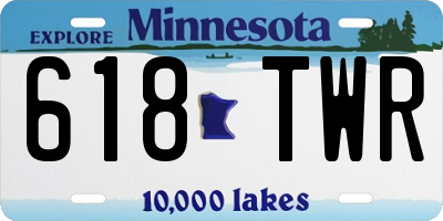 MN license plate 618TWR