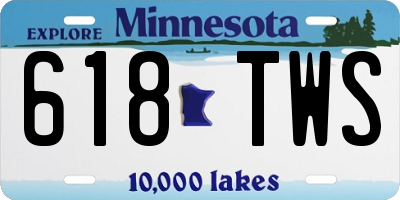 MN license plate 618TWS