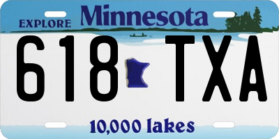 MN license plate 618TXA