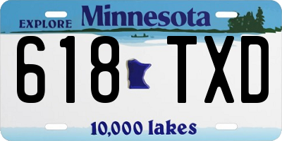 MN license plate 618TXD