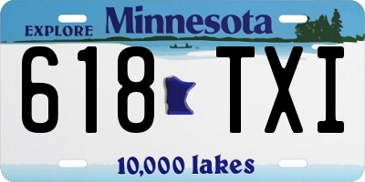 MN license plate 618TXI