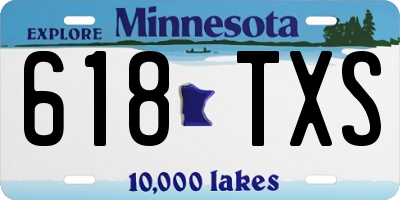 MN license plate 618TXS