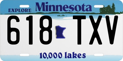 MN license plate 618TXV