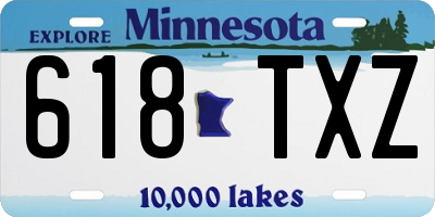 MN license plate 618TXZ