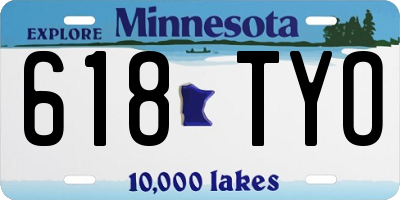 MN license plate 618TYO