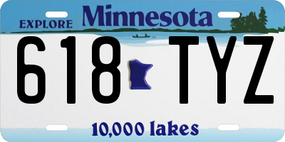 MN license plate 618TYZ