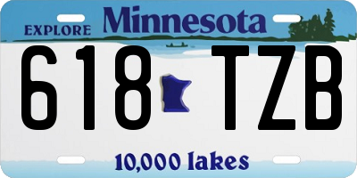 MN license plate 618TZB