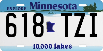 MN license plate 618TZI