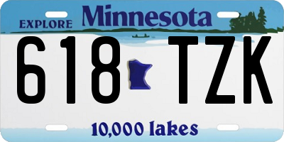 MN license plate 618TZK