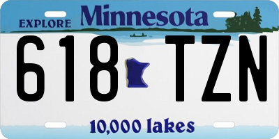 MN license plate 618TZN