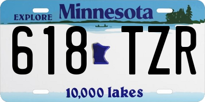 MN license plate 618TZR