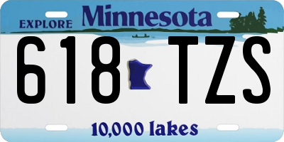MN license plate 618TZS