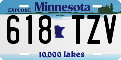 MN license plate 618TZV
