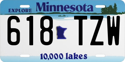 MN license plate 618TZW