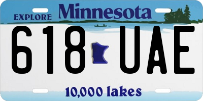 MN license plate 618UAE
