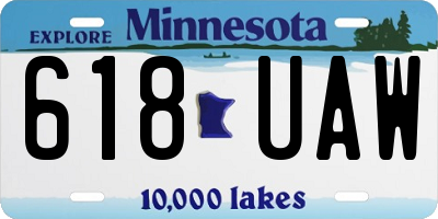 MN license plate 618UAW