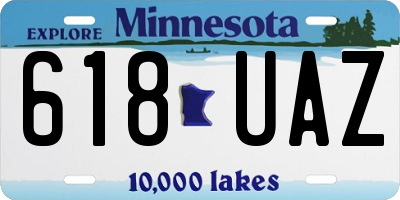 MN license plate 618UAZ