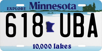 MN license plate 618UBA