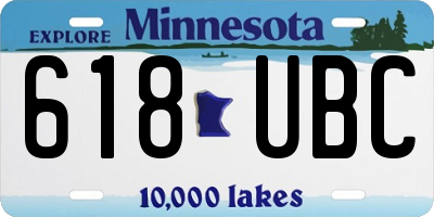 MN license plate 618UBC