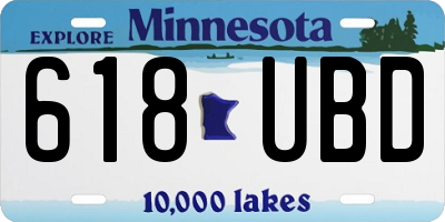 MN license plate 618UBD