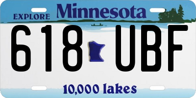 MN license plate 618UBF