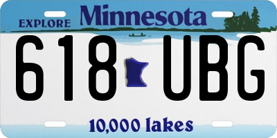 MN license plate 618UBG