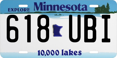 MN license plate 618UBI