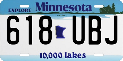 MN license plate 618UBJ