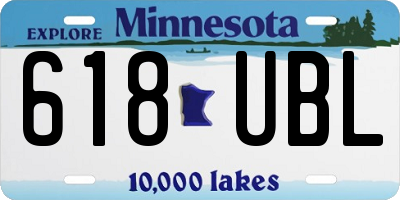 MN license plate 618UBL