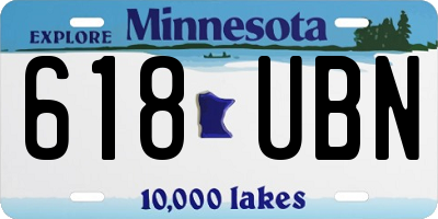 MN license plate 618UBN