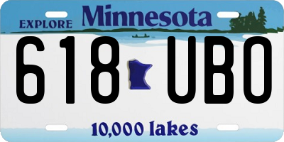 MN license plate 618UBO