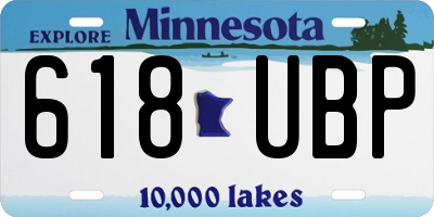 MN license plate 618UBP