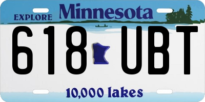 MN license plate 618UBT