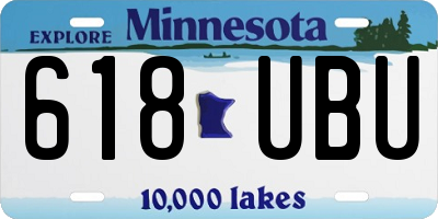 MN license plate 618UBU