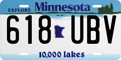 MN license plate 618UBV