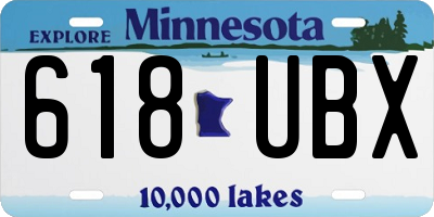 MN license plate 618UBX