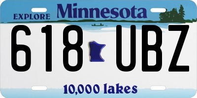 MN license plate 618UBZ