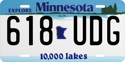 MN license plate 618UDG