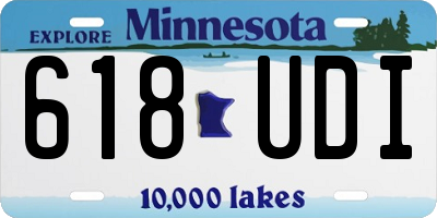 MN license plate 618UDI