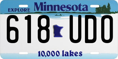 MN license plate 618UDO