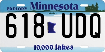 MN license plate 618UDQ