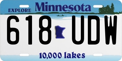 MN license plate 618UDW