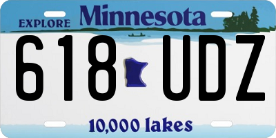 MN license plate 618UDZ