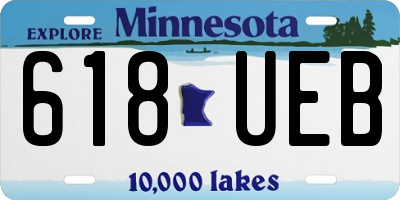 MN license plate 618UEB