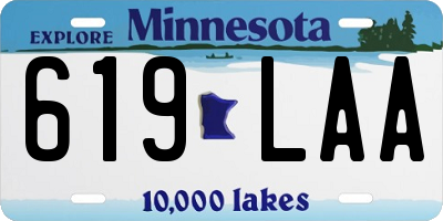 MN license plate 619LAA