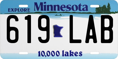 MN license plate 619LAB