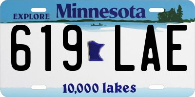 MN license plate 619LAE