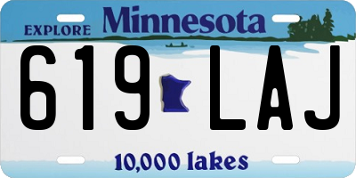 MN license plate 619LAJ